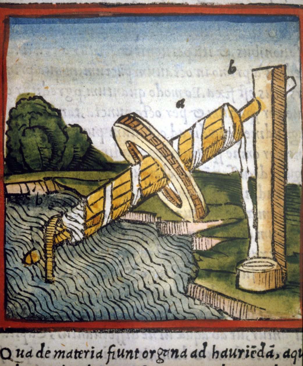 Skrue av Archimedes i "" De architectura"" av Vitruva. 1630 av Unknown artist