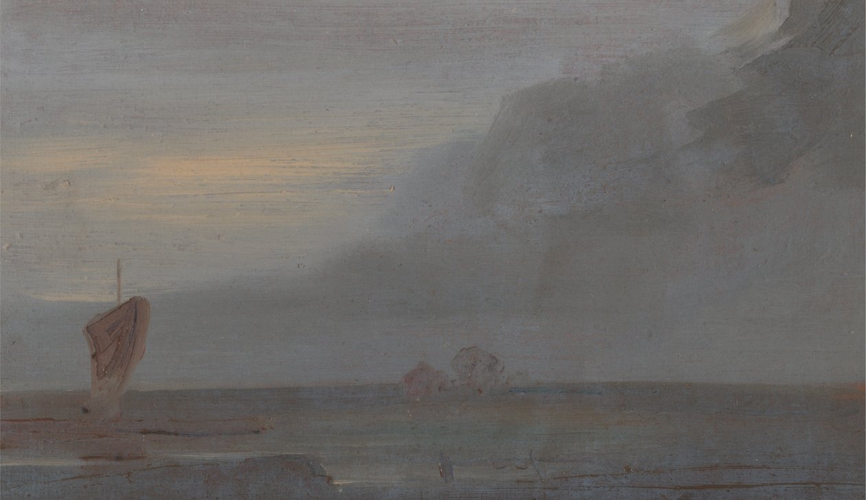 Seapiece med båter: Kveld av Unknown artist