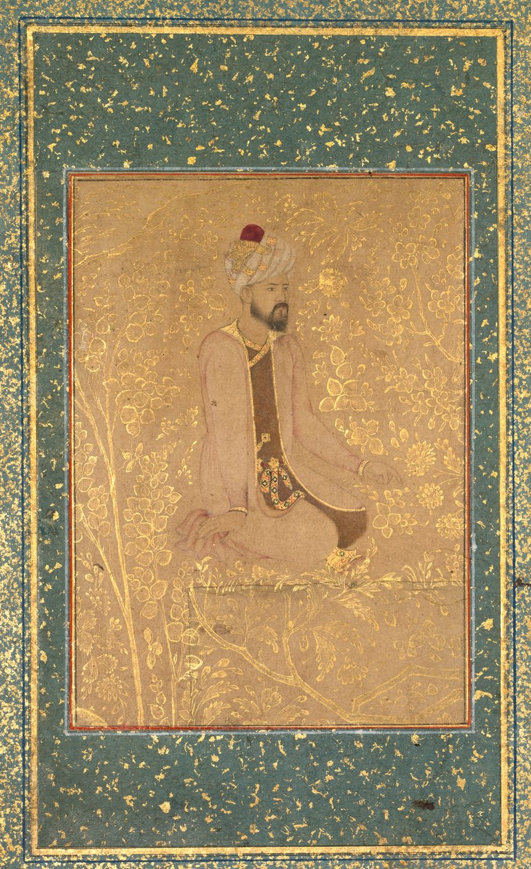Seated Scholar, Border Fragment fra Teheran/Berlin-albumet av Unknown artist