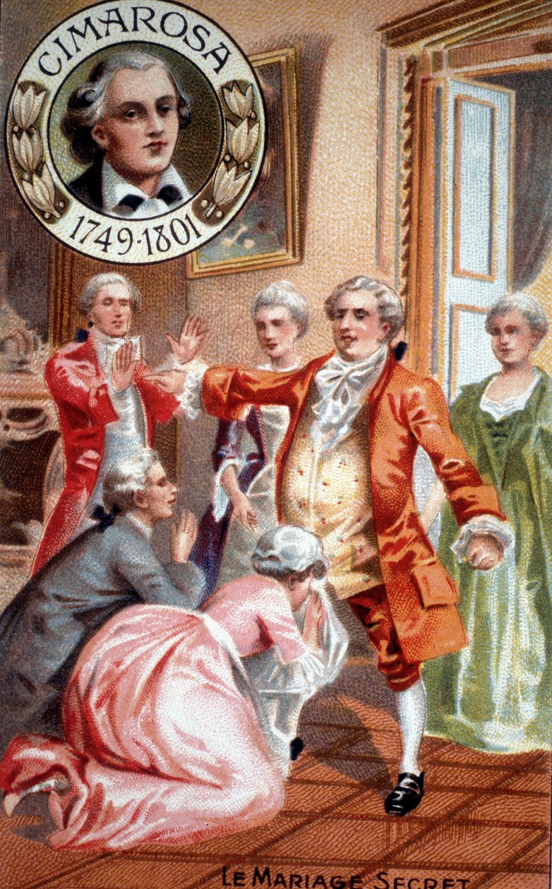 Hemmelig ekteskap med Domenico Cimarosa (1749 - 1801). av Unknown artist