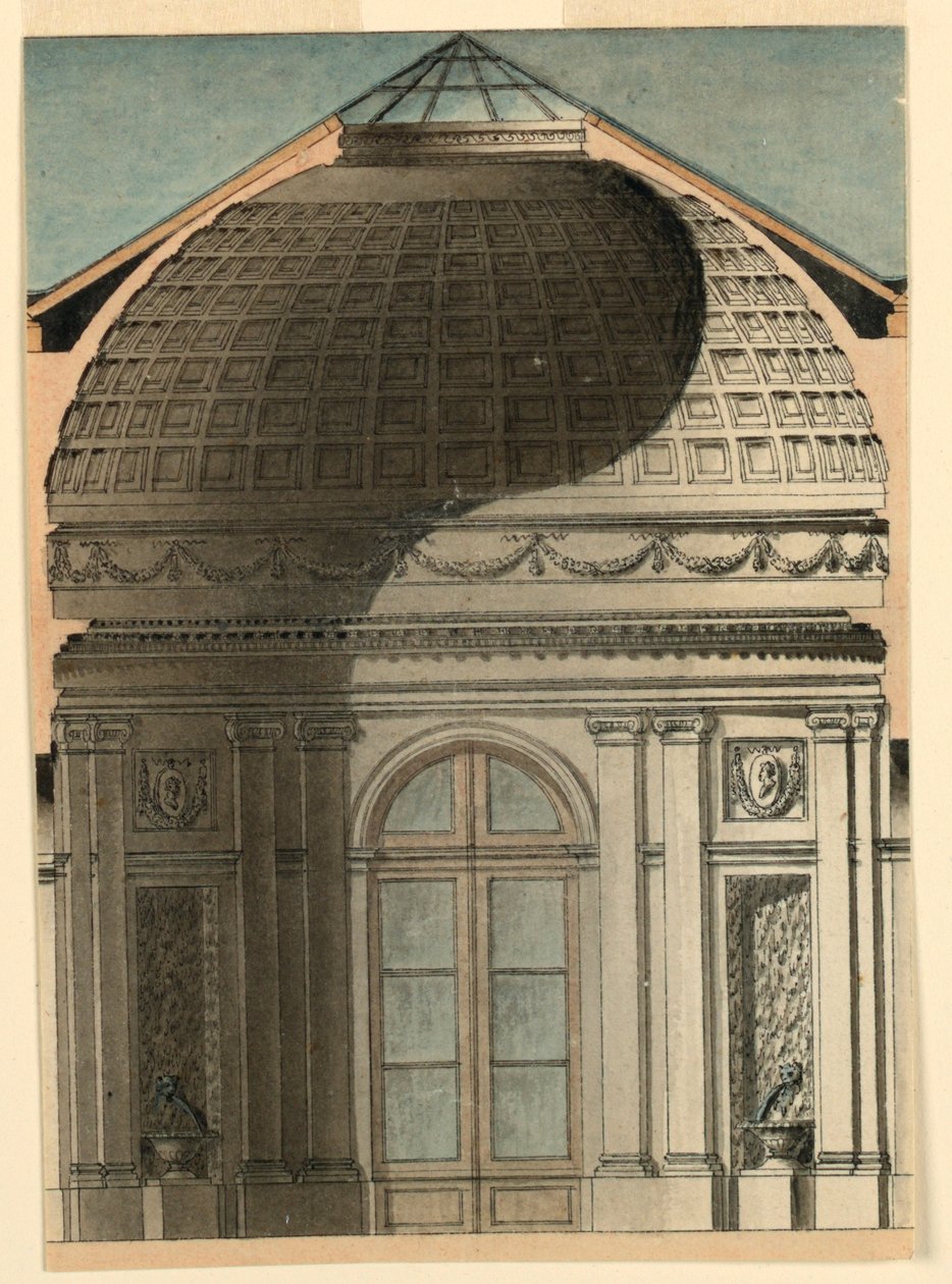 Seksjon av en sirkulær paviljong av Unknown artist