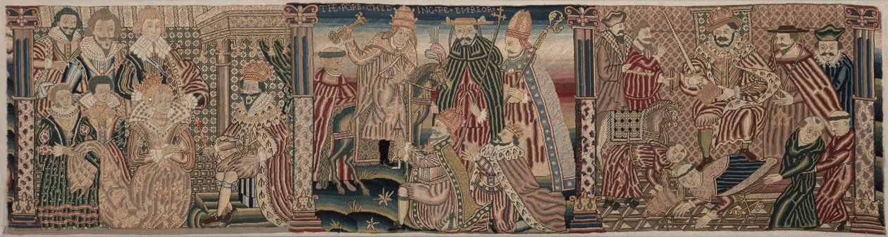 Deler av en brodert frise av Unknown artist