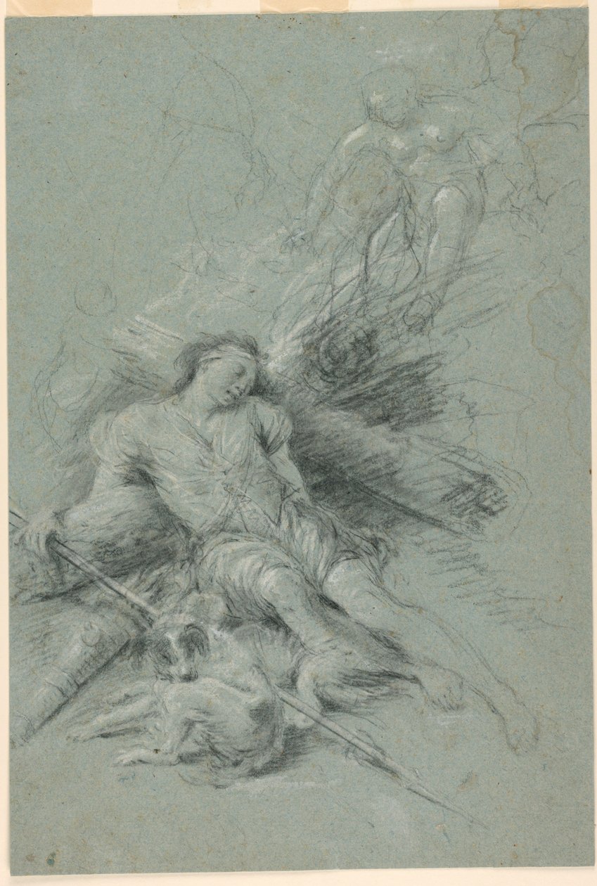 Selene ser den sovende Endymion av Unknown artist
