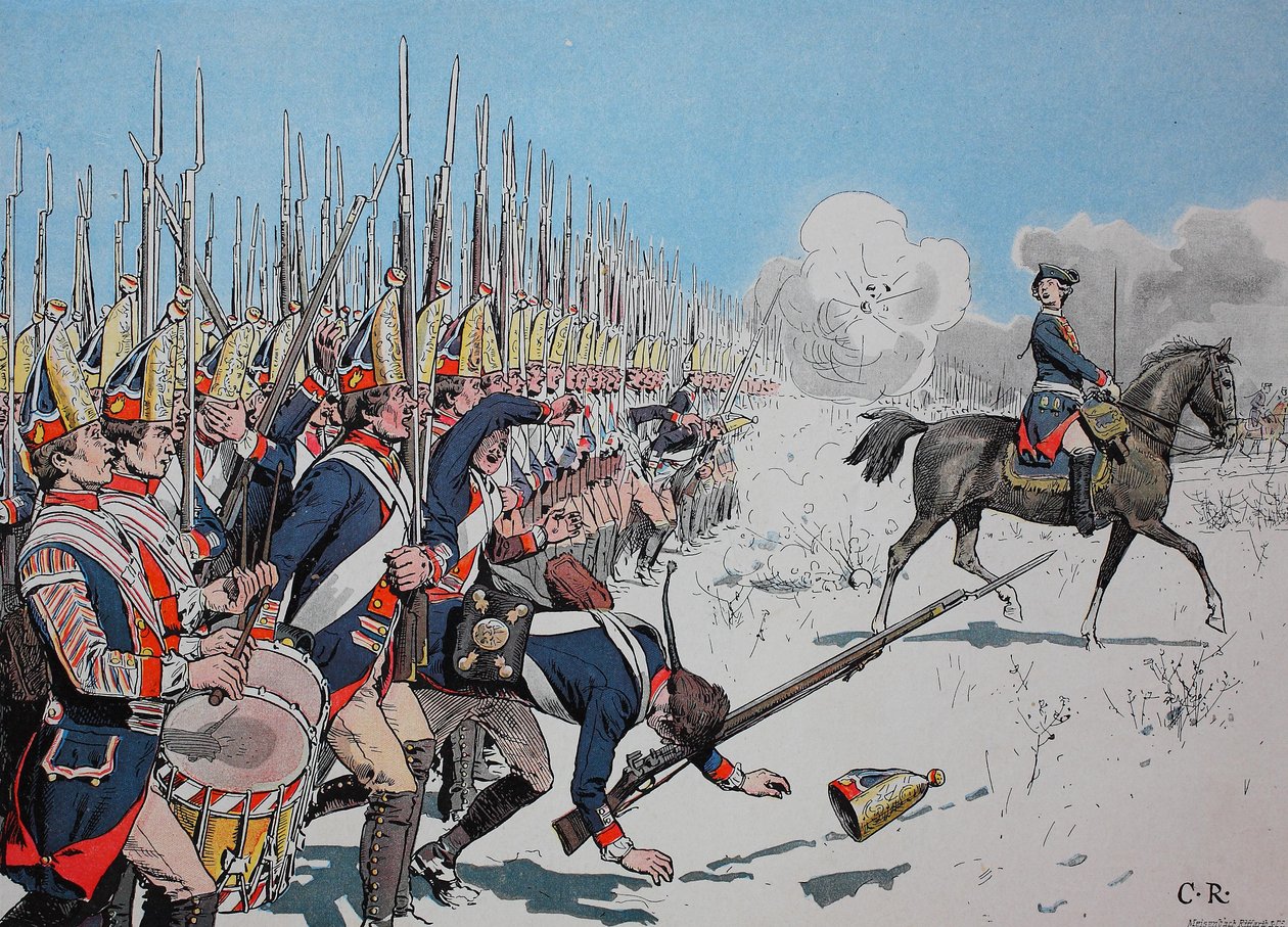Syvårskrig, mellom 1756 og 1763, slaget ved Leuthen, 4. desember 1757, prøyssiske tropper av Unknown artist