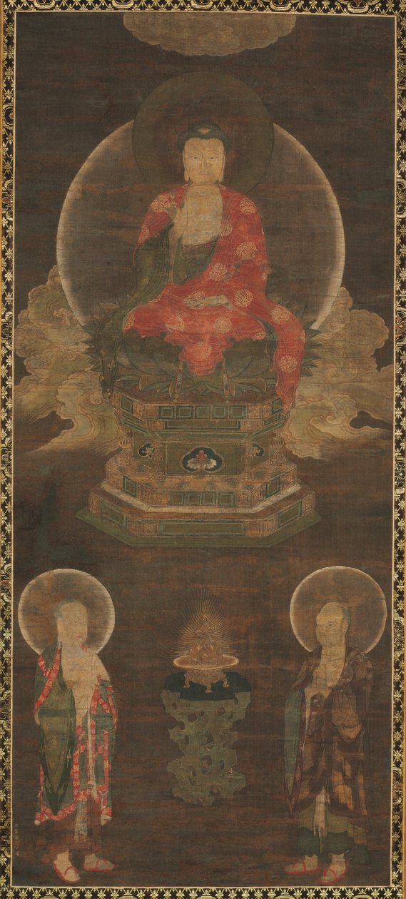 Shakyamuni Triad: Buddha deltatt av Manjushri og Samantabhadra (Buddha) av Unknown artist