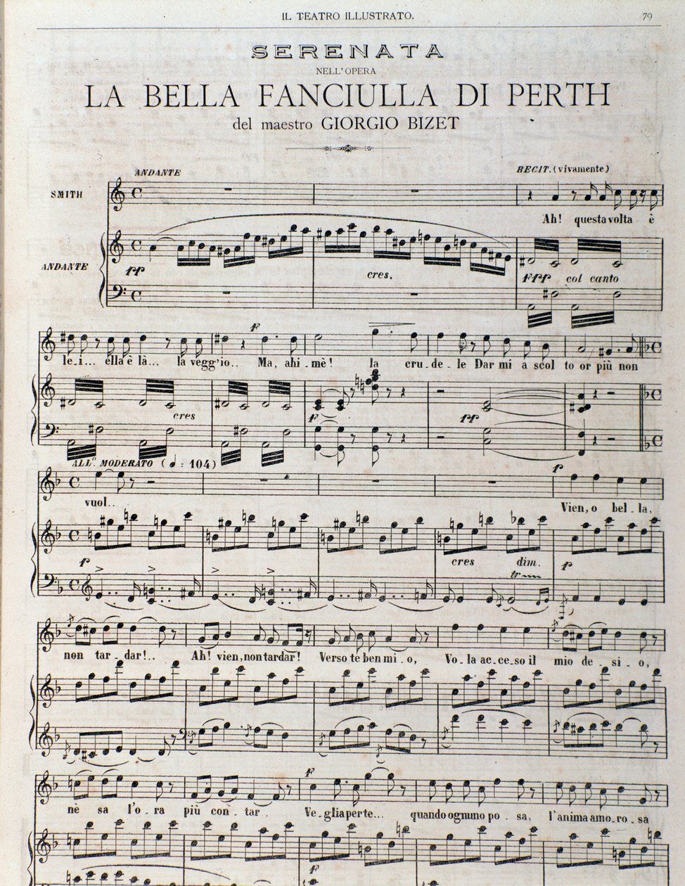Noter for «The fair maid of Perth, opera av Georges Bizet av Unknown artist