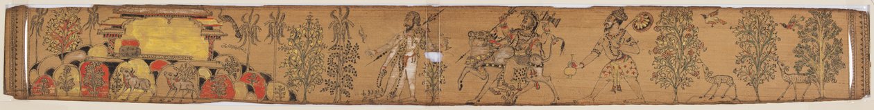 Shiva og hans tilhengere vender tilbake til Kailash-fjellet (verso), fra en romantikk om Chandrabhanu og Lavanyavati fra Upendra Bhanja (1670–1740) av Unknown artist