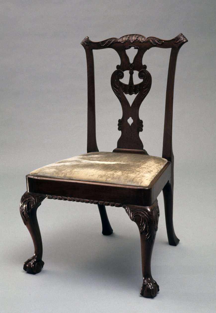 Sidestol, ca. 1760-1790 (mahogni og kirsebær) av Unknown artist