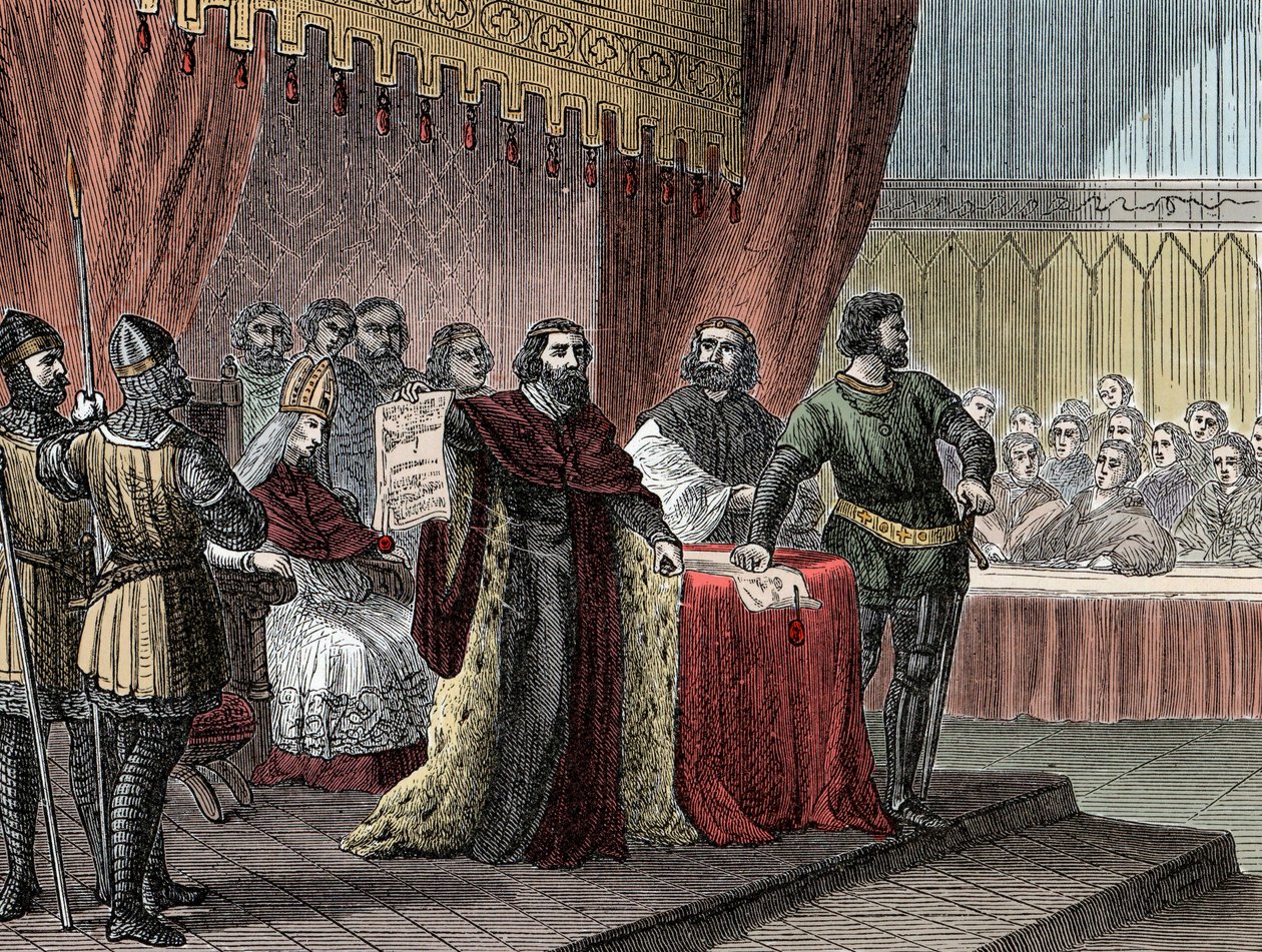 Signatur av "" the Great Charter"" av kong John Sans Terre (1167-1216) ("" Magna Carta") til Runnymede 15. juni 1215" av Unknown artist