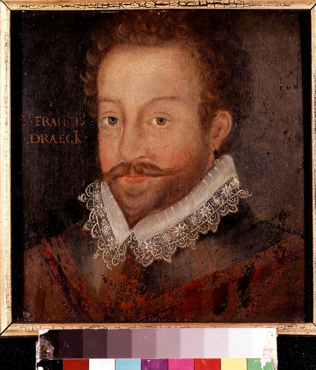 Sir Francis Drake, etter en gravering tilskrevet Jodocus Hondius, ca. 1583 av Unknown artist