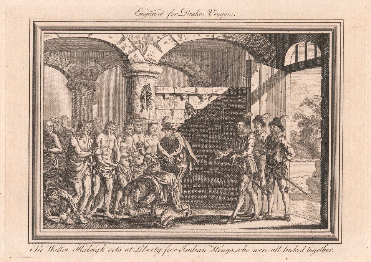 Sir Walter Raleigh setter på Liberty Five Indian Kings, som alle var knyttet sammen av Unknown artist