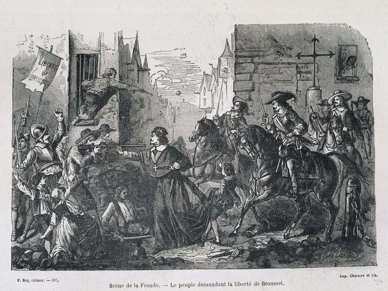 Sling Scene - Folket som ber om Brousels frihet i 1648 av Unknown artist