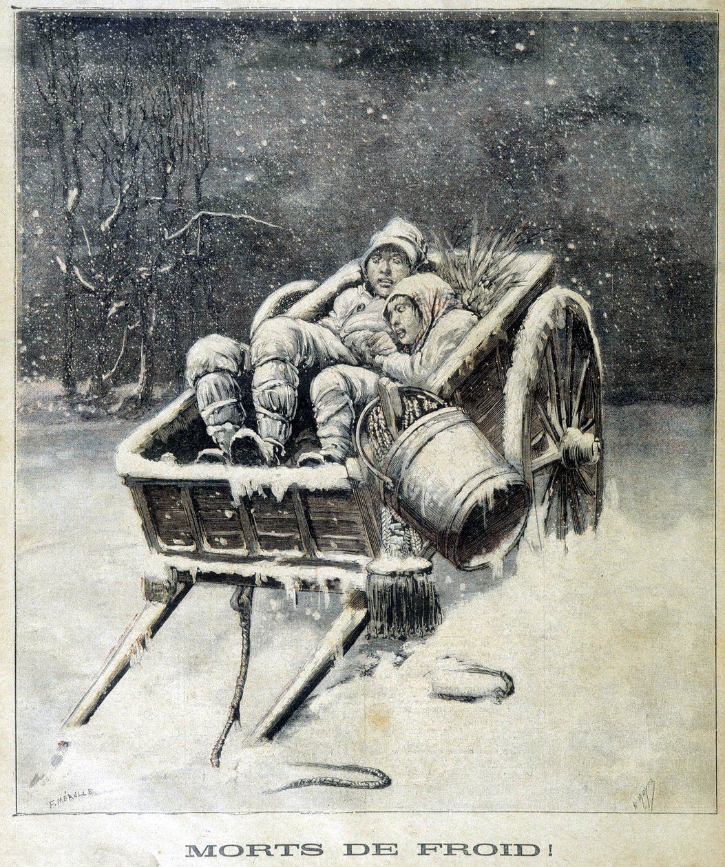 Liten skorsteinspipe i nærheten av Fougères Dead from Frost - i "" Le Petit Journal"" av Unknown artist