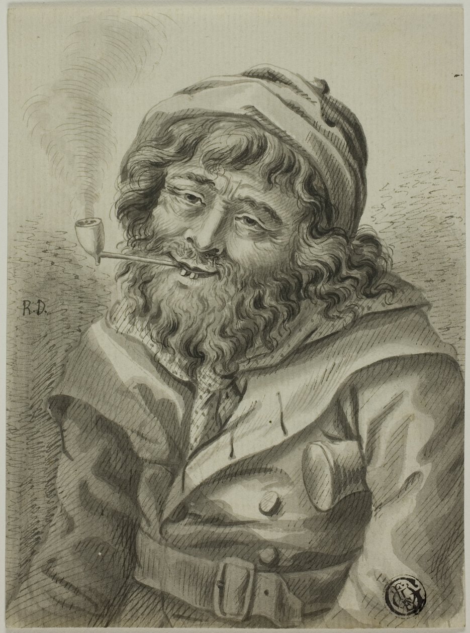 Røykende sjøkaptein av Unknown artist