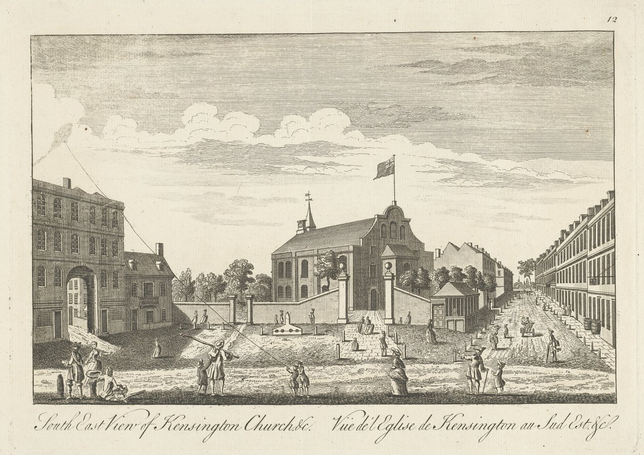 South East View of Kensington Church av Unknown artist