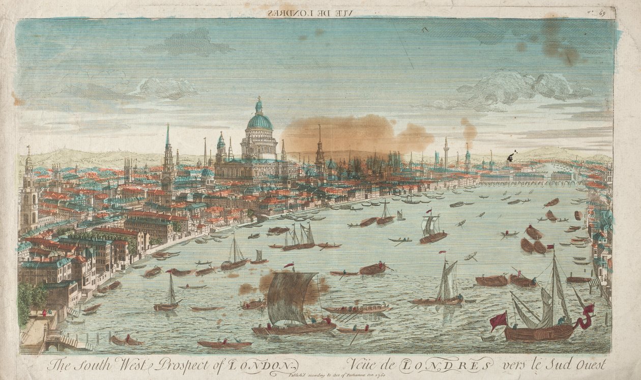 Southwest Prospect of London av Unknown artist
