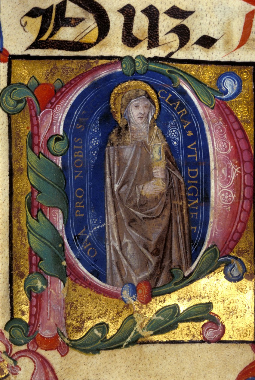 St. Claire. Grunnlegger av Clares Order (se Assisi av Unknown artist
