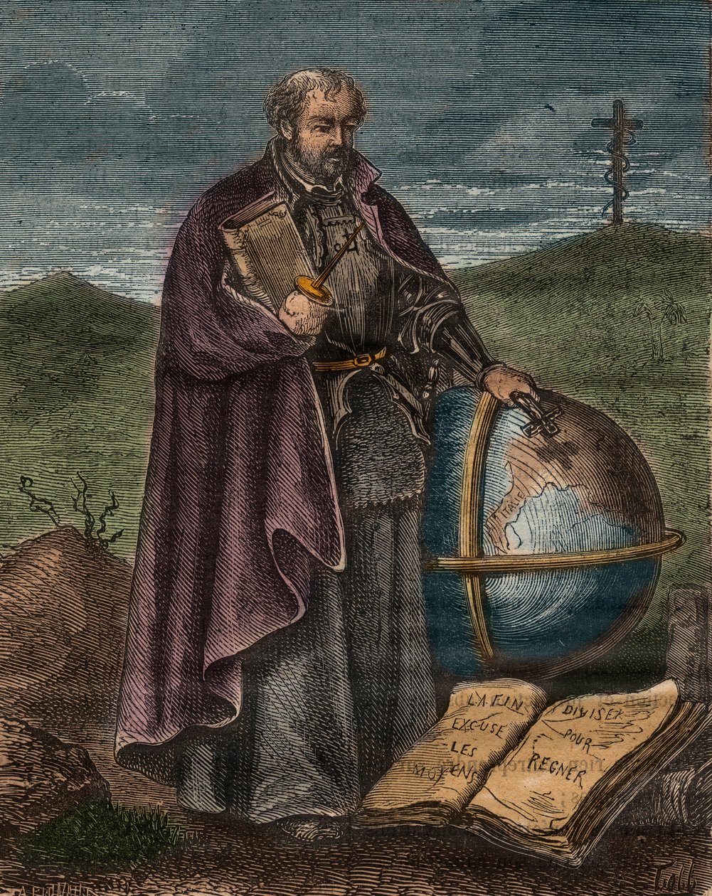 St. Ignatius of Loyola (1491-1556) (coloured engraving) - Portrait of Ignatius of Loyola (Sant Ignazio or Saint Ignatius av Unknown artist