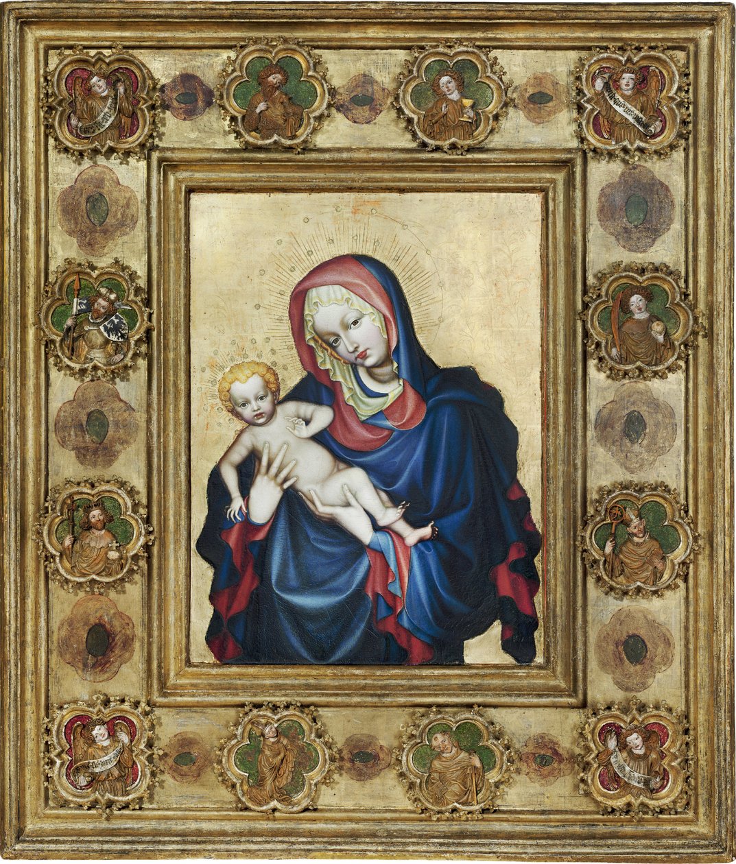St. Vitus Madonna (Jomfru av Saint Vitus av Praha) - Anonym. Tempera på panel av Unknown artist