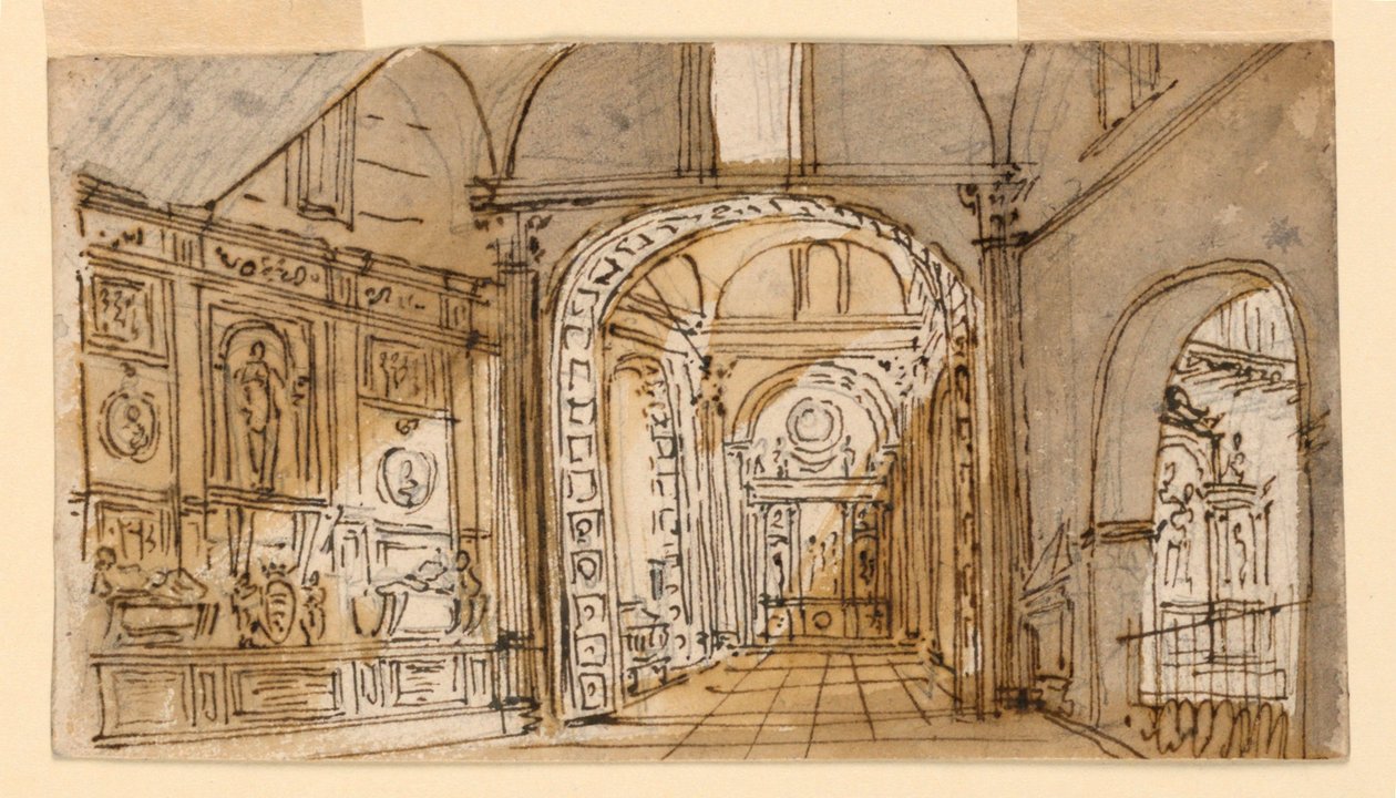 Scenedesign, Kirkens interiør av Unknown artist