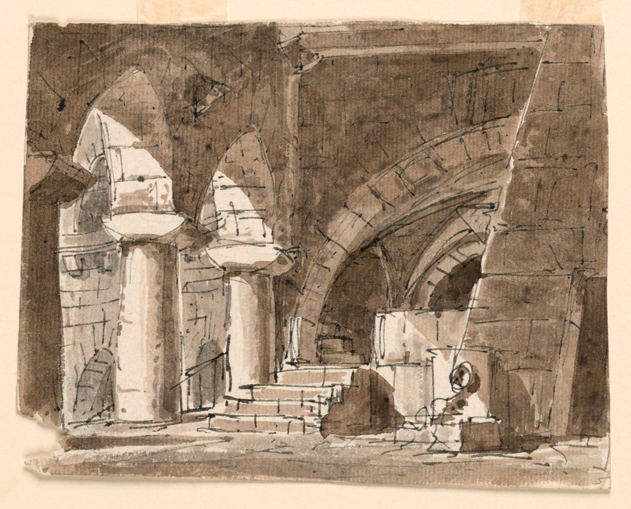 Scenedesign, Court in Castle av Unknown artist