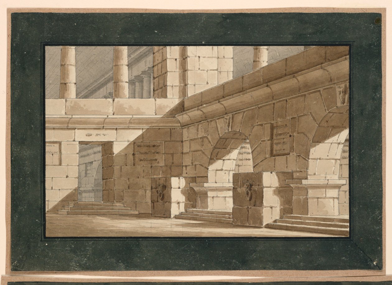 Scenedesign, Court of Antique Building av Unknown artist