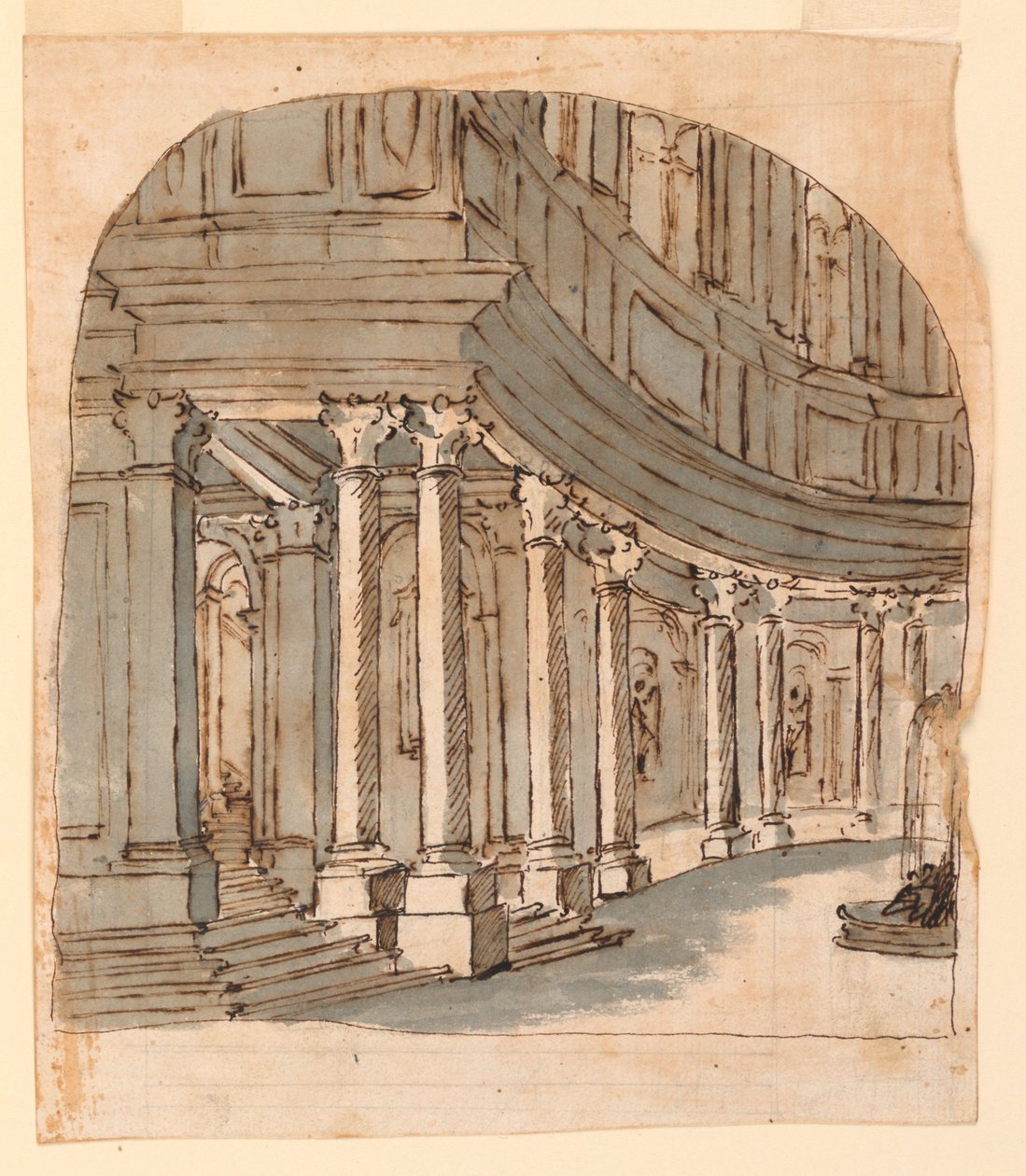 Scenedesign: Curving Portico av Unknown artist