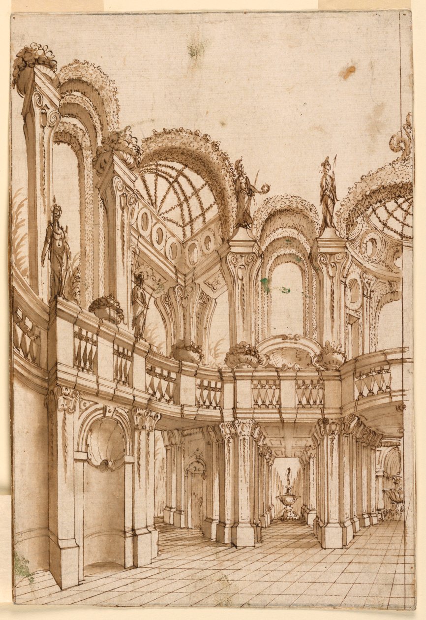 Scenedesign: Hagearkitektur av Unknown artist
