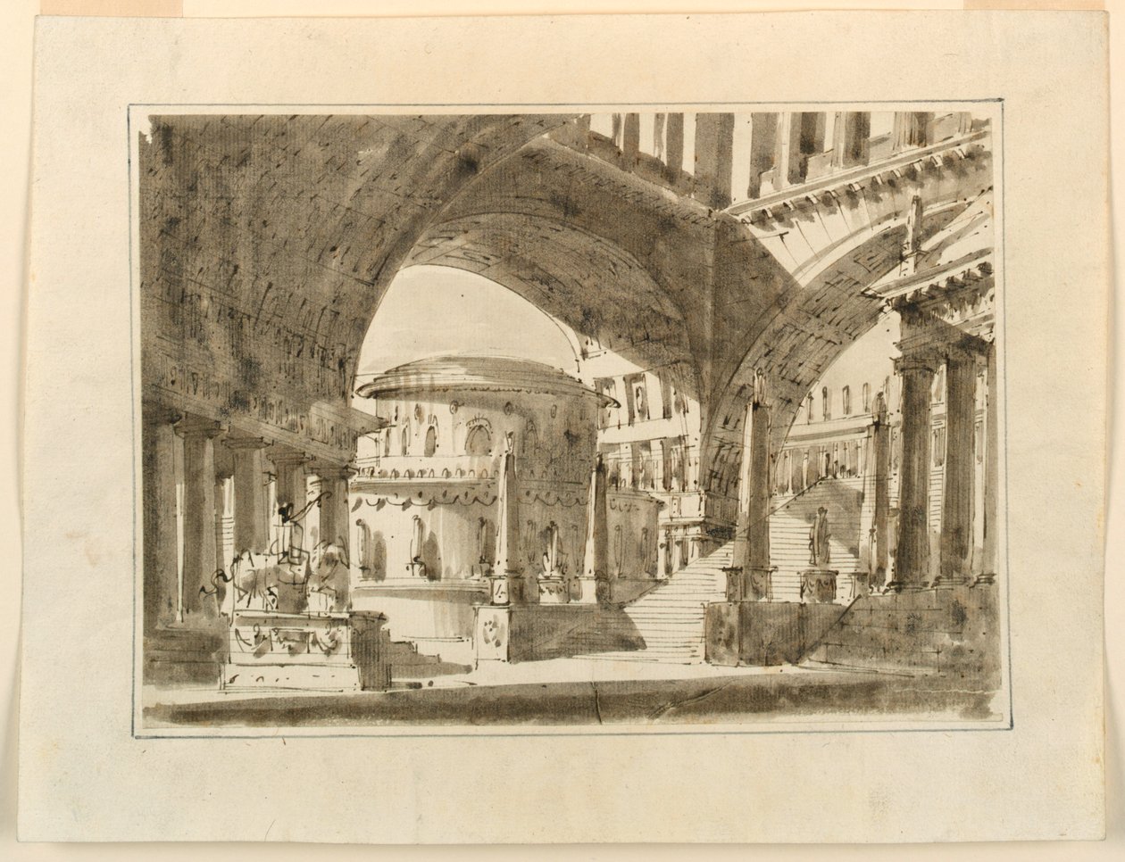 Scenedesign, gruppe bygninger av Unknown artist