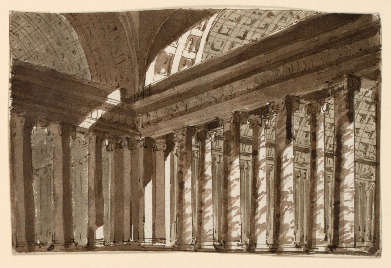 Scenedesign, interiør i sal av Unknown artist