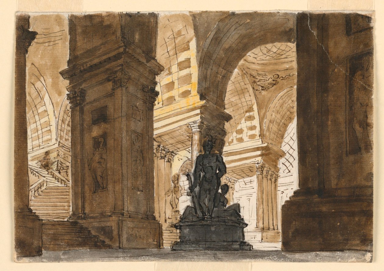 Scenedesign, interiør i Palace Staircase av Unknown artist