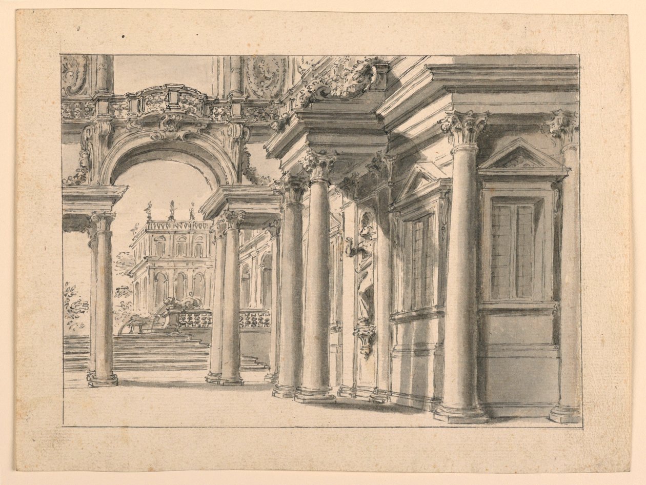 Scenedesign: Palace Garden Architecture av Unknown artist