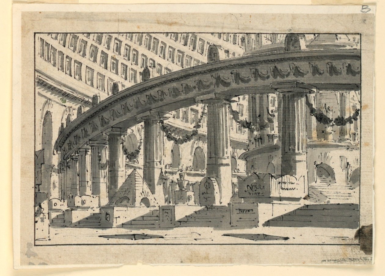 Scenedesign, palassinteriør av Unknown artist