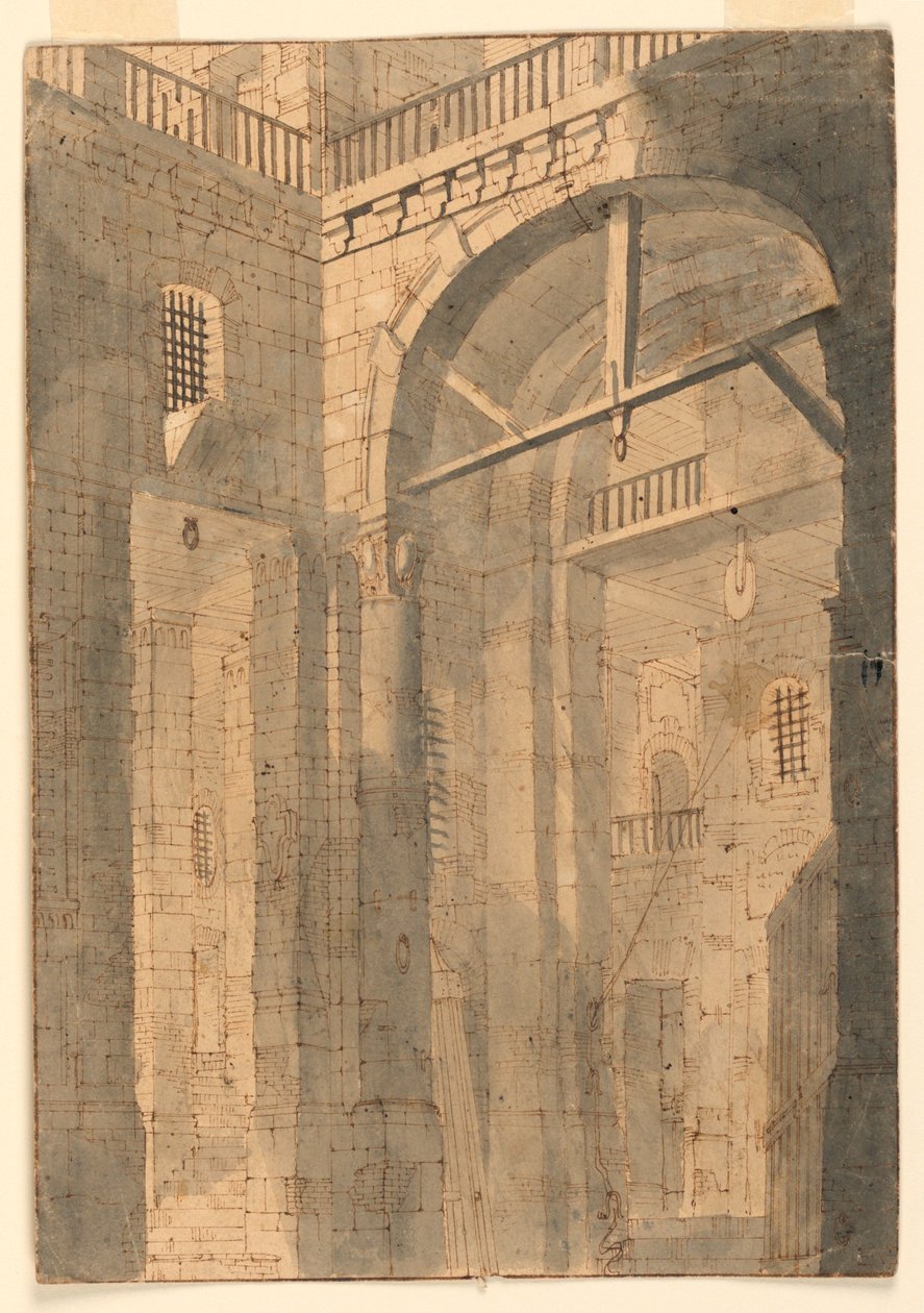 Scenedesign, Fengselshallen av Unknown artist