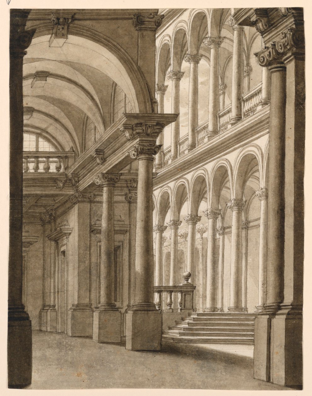 Scenedesign, Renaissance Portico av Unknown artist
