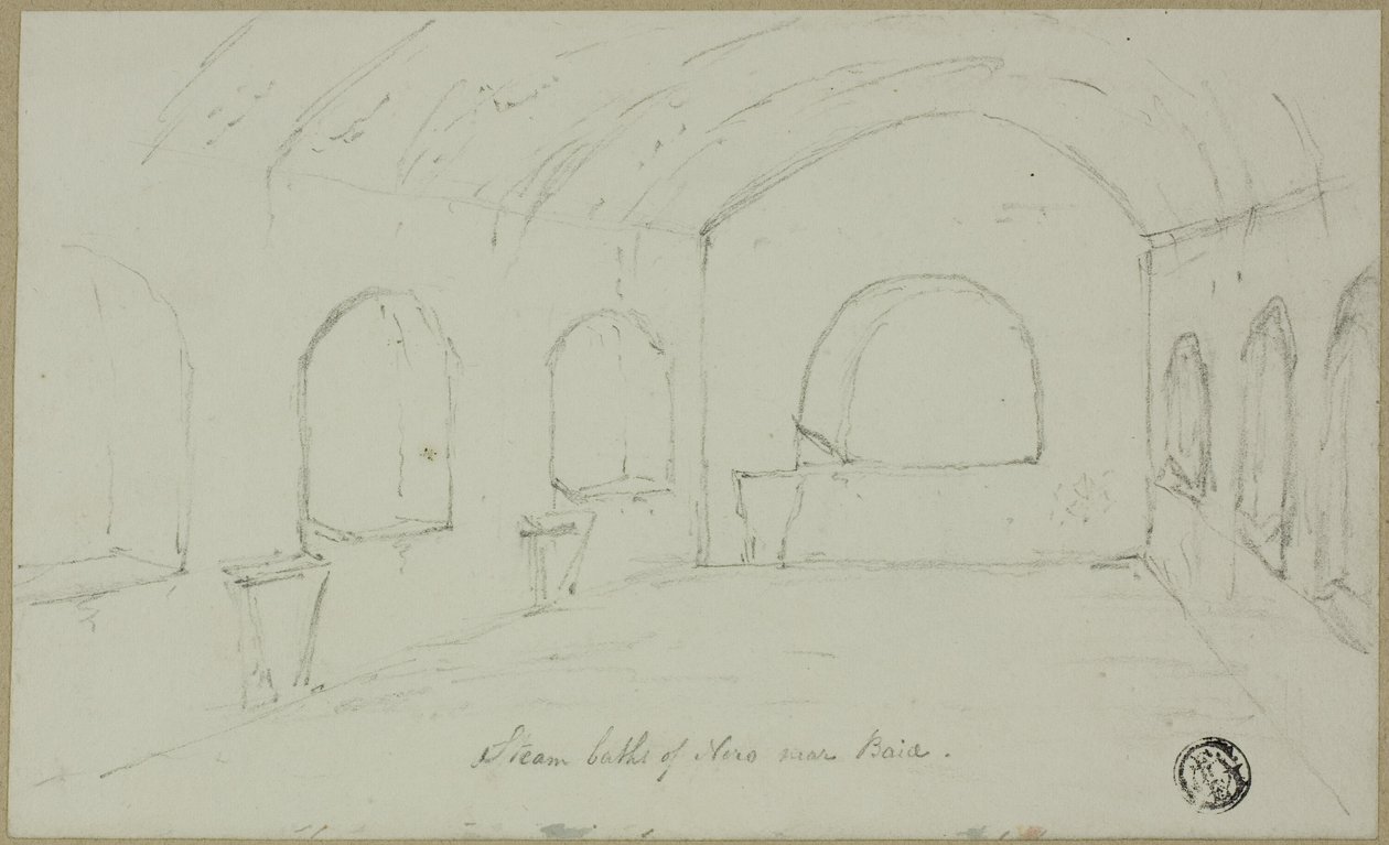 Dampbadene til Nero nær Baiae av Unknown artist