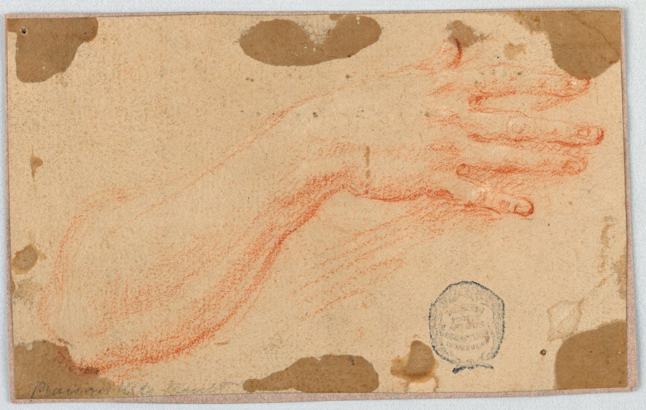 Studie for høyre underarm og hånd til en kvinne av Unknown artist