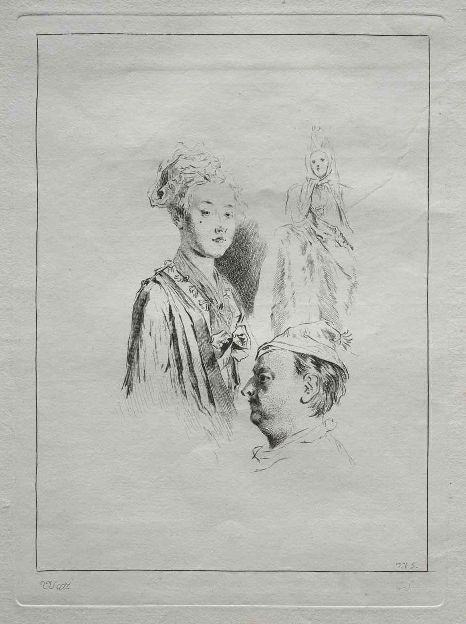 Studie av hoder av Unknown artist