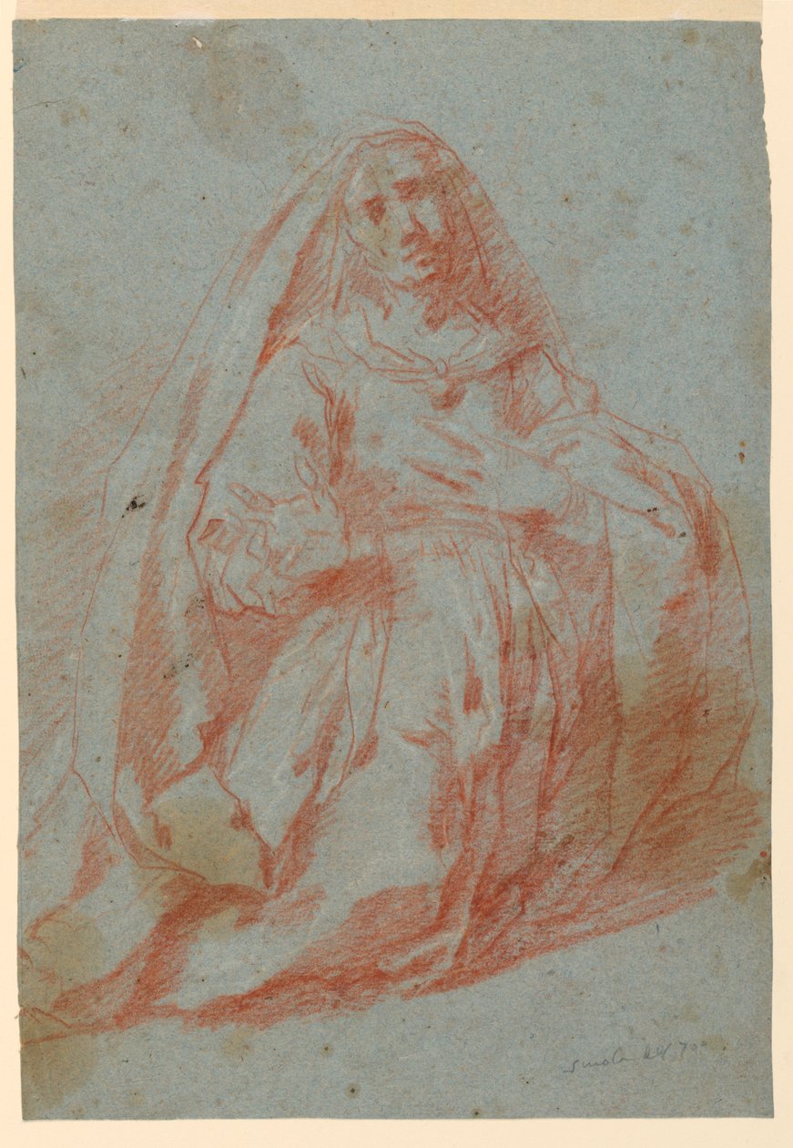 Studie av en sørgende kvinne av Unknown artist