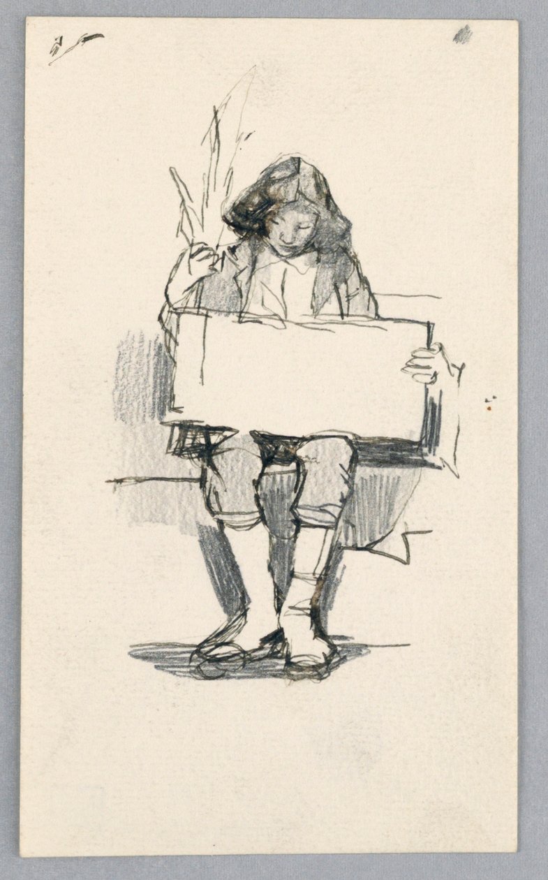 Studie av en ung gutt av Unknown artist