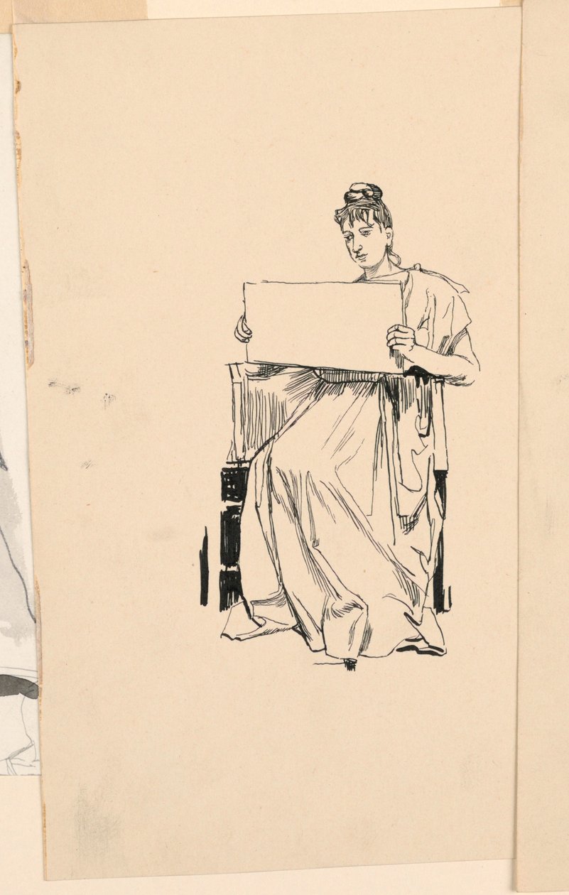 Studie av en ung kvinne av Unknown artist