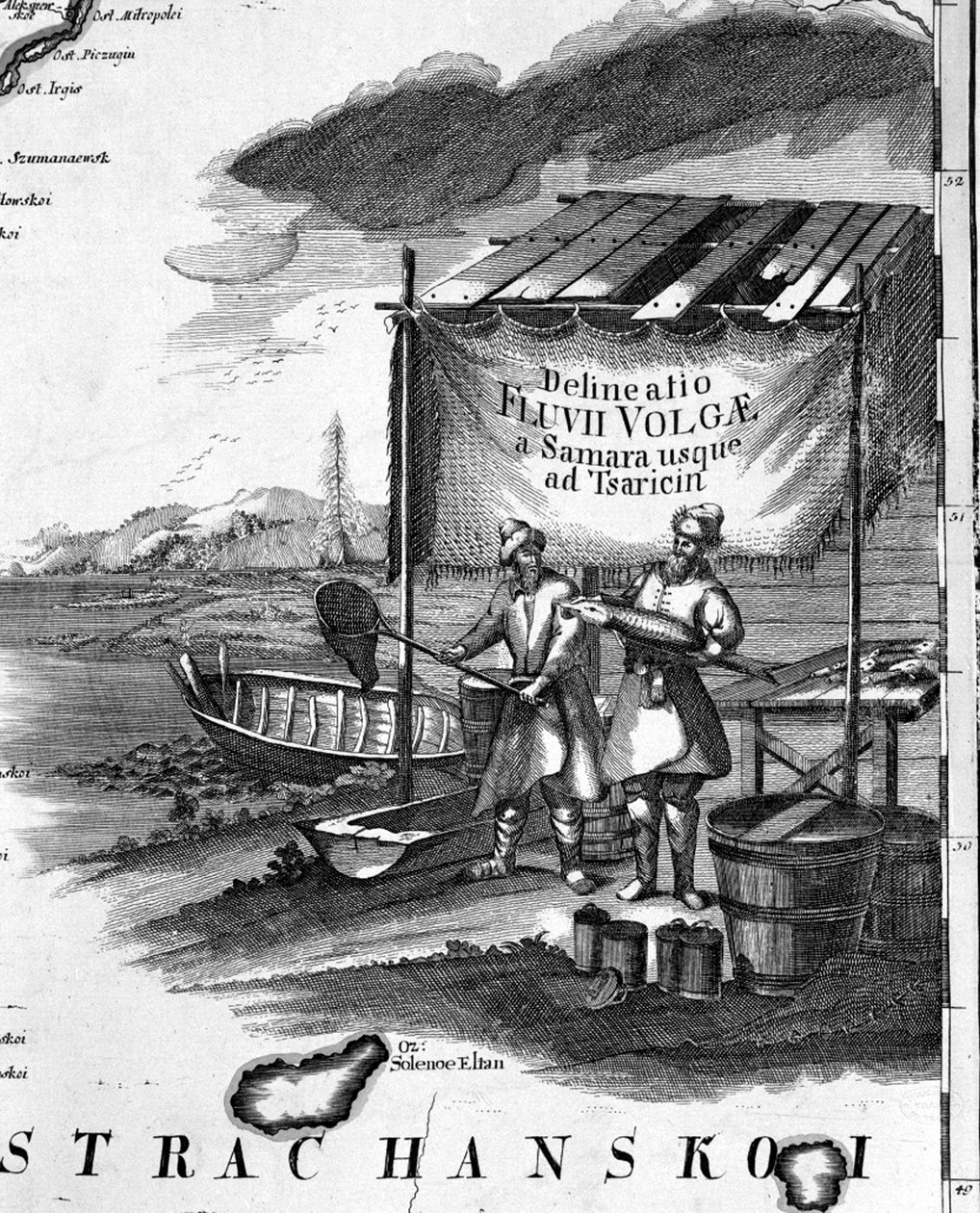 Størfiske i Volga på 1700-tallet. av Unknown artist