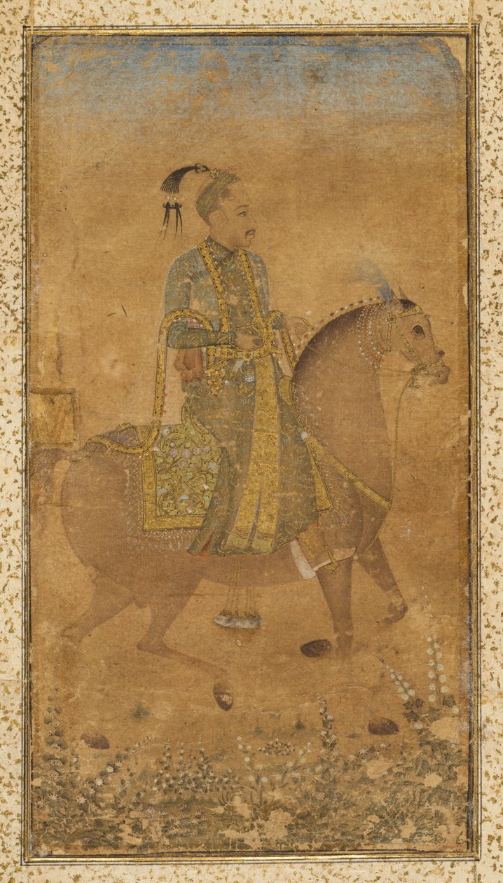 Sultan Abdullah Qutb Shah (1614-74) til hest av Unknown artist