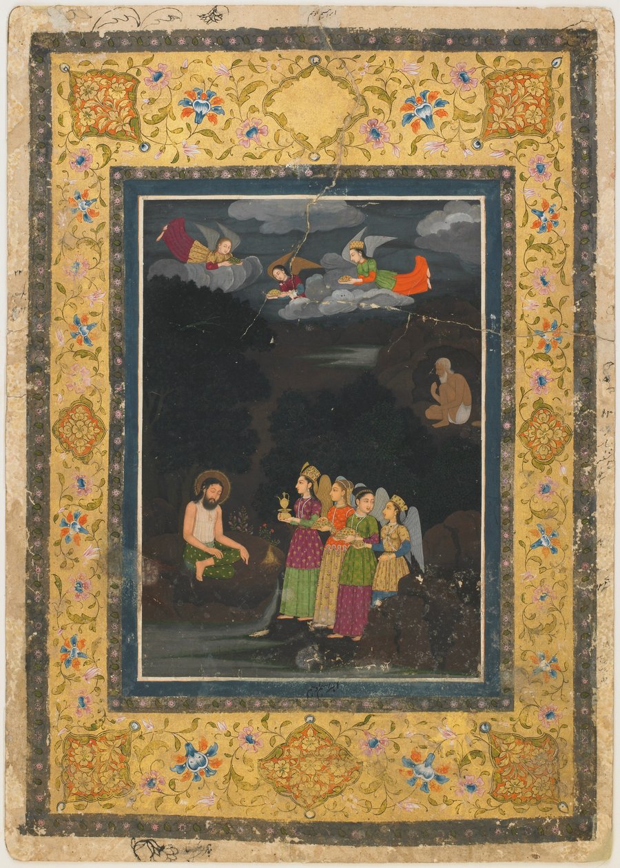 Sultan Ibrahim Ibn Adham fra Bulk besøkt av engler av Unknown artist