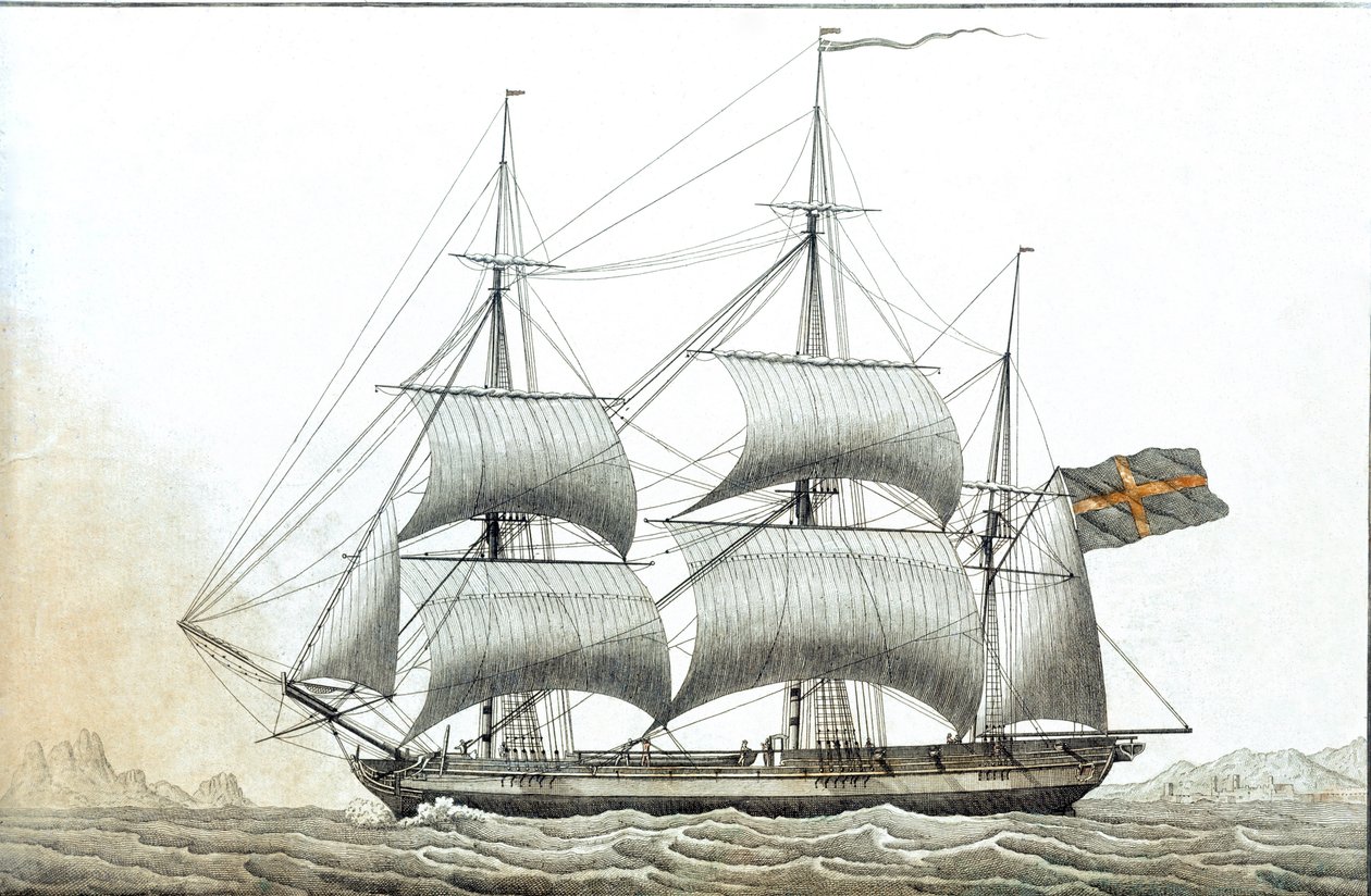 Svensk handelsskip (trykk fra 1700-tallet) av Unknown artist