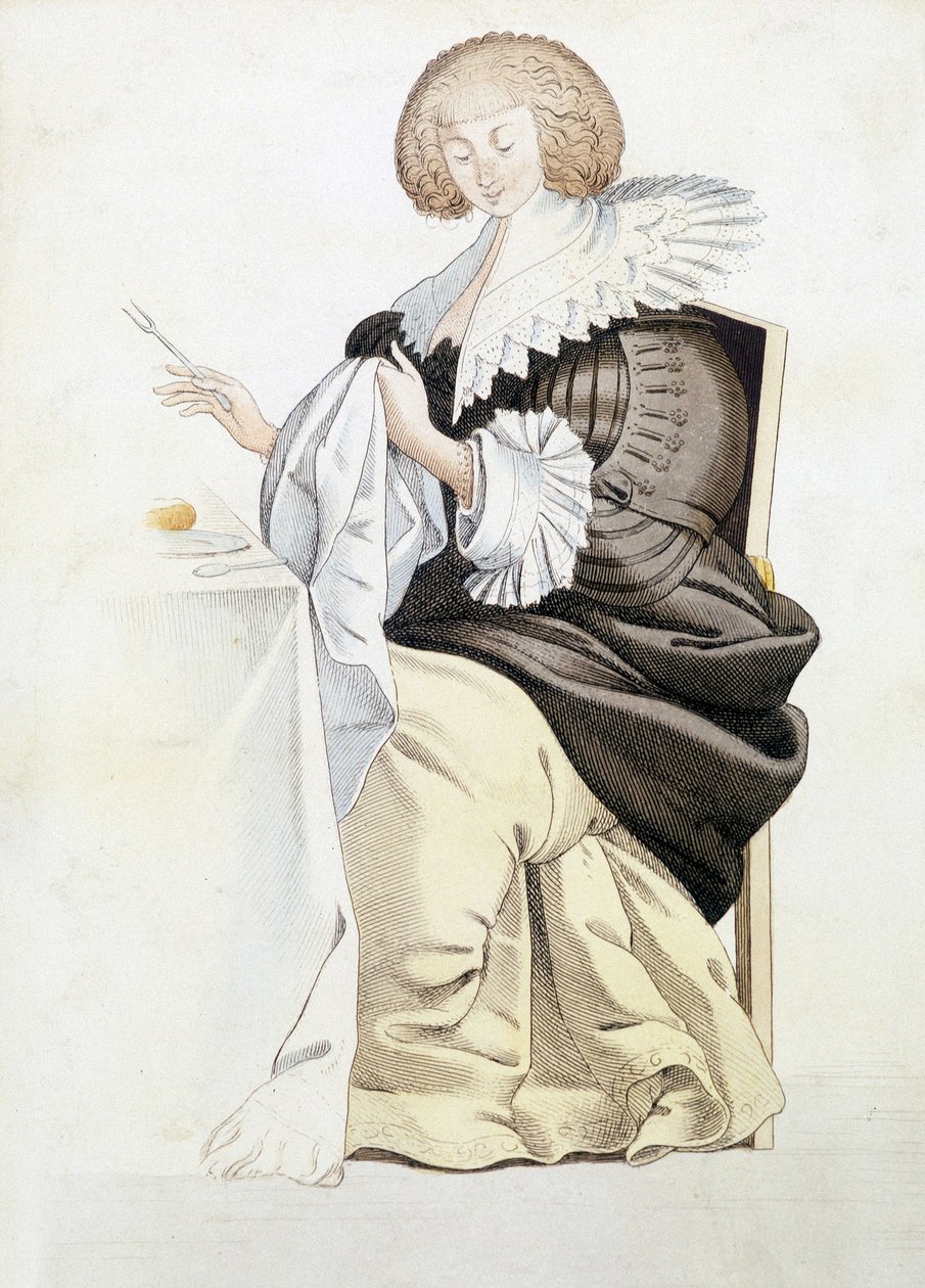 Bordkunst: veien til en edel dame ved bordet av Unknown artist