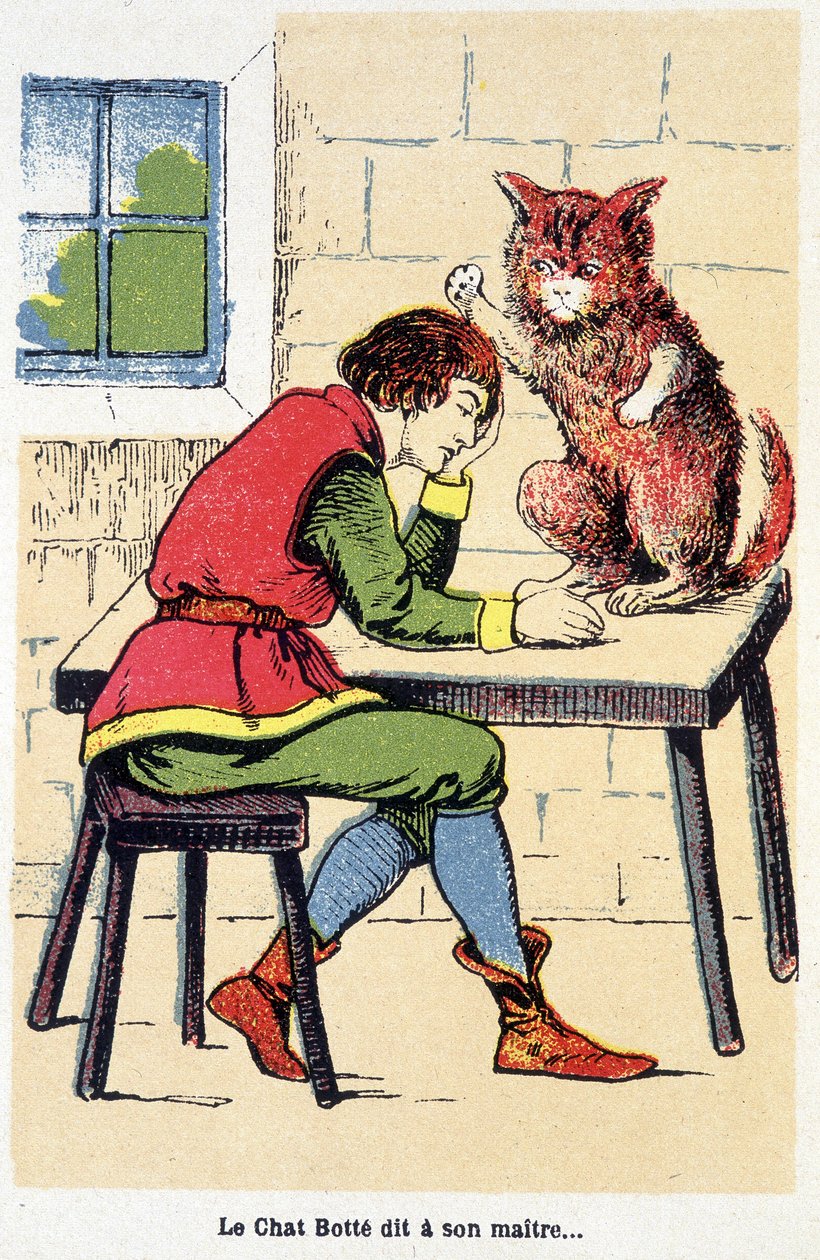 Tale of the Boot Cat: “” The Boot Cat sier til sin herre... “” sd. 1800-tallet. av Unknown artist