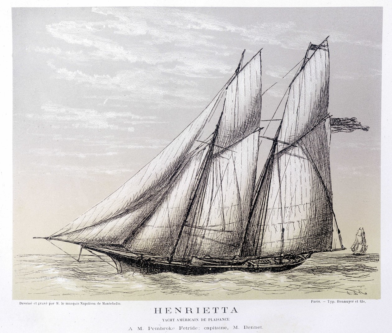The American Yacht Henrietta - i "" The Centaur"" av Unknown artist