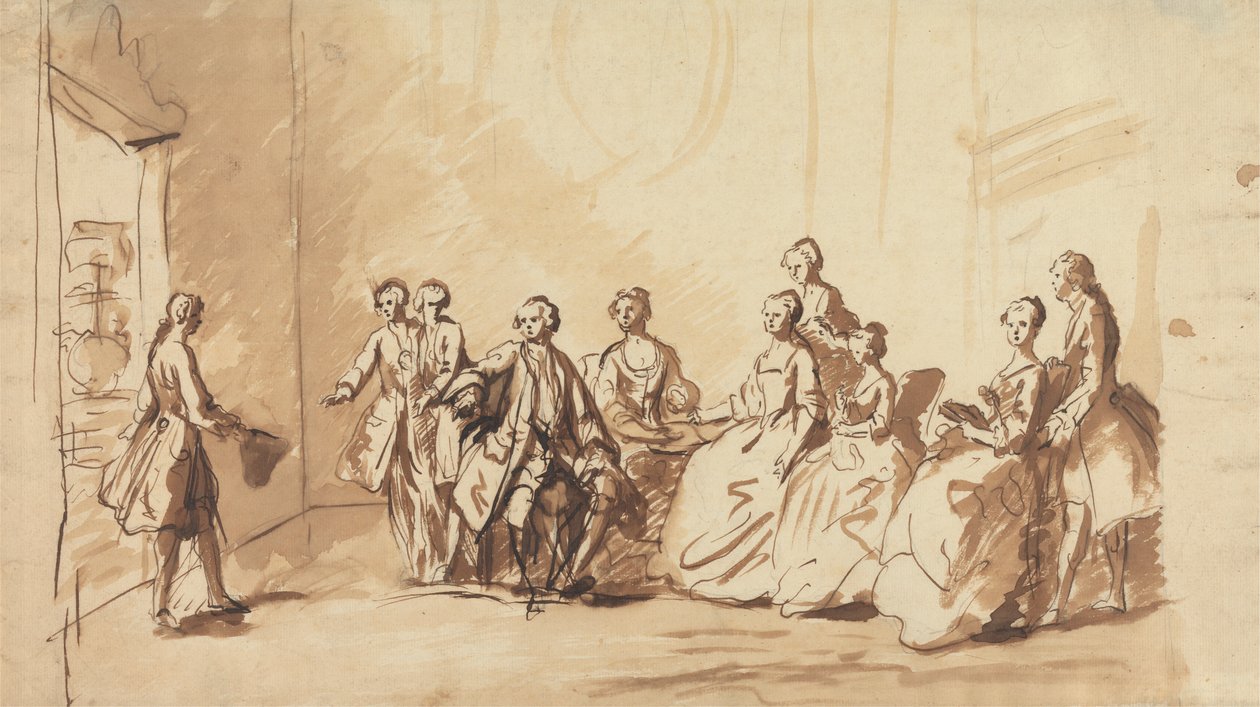 Prins Fredericks ankomst fra Hannover i 1728? av Unknown artist