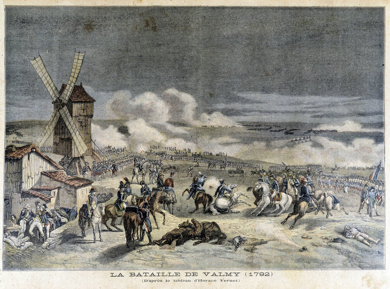 Slaget ved Valmy (1792), ifølge maleriet av Horace Vernet. Illustrasjon av "Petity Journal" fra 1892. av Unknown artist